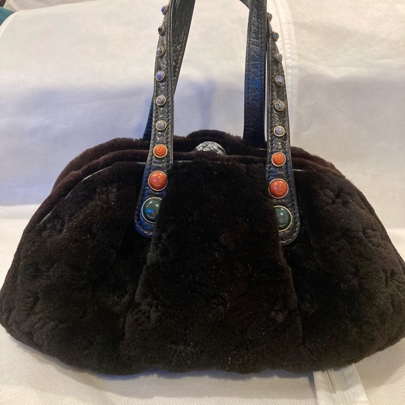 Louis Vuitton Limited Edition Black Quilted Monogram Mink Demi Lune Satchel - Picture 15 of 16